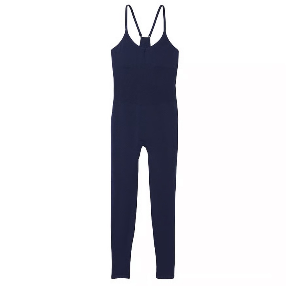 NWT Victoria’s Secret Pink Navy Blue Strappy Seamless Jumpsuit Size S